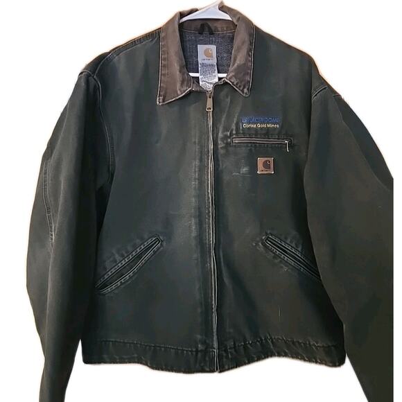 J97 - MOS Carhartt (XL Regular) Detroit Jacket - Blanket Lined Bomber Green - Picture 1 of 10
